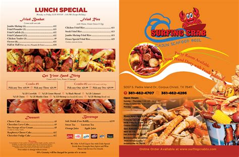Surfing crab brownsville menu - 23 de set. de 2022 ... Surfing Crab (Cajun Seafood Boiled and Bar) Best Seafood in … Come see us at the new location in Brownsville. Our Mcallen Texas location is ...